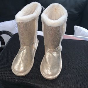 Girls Michael Kors MK Gold boots sz 2